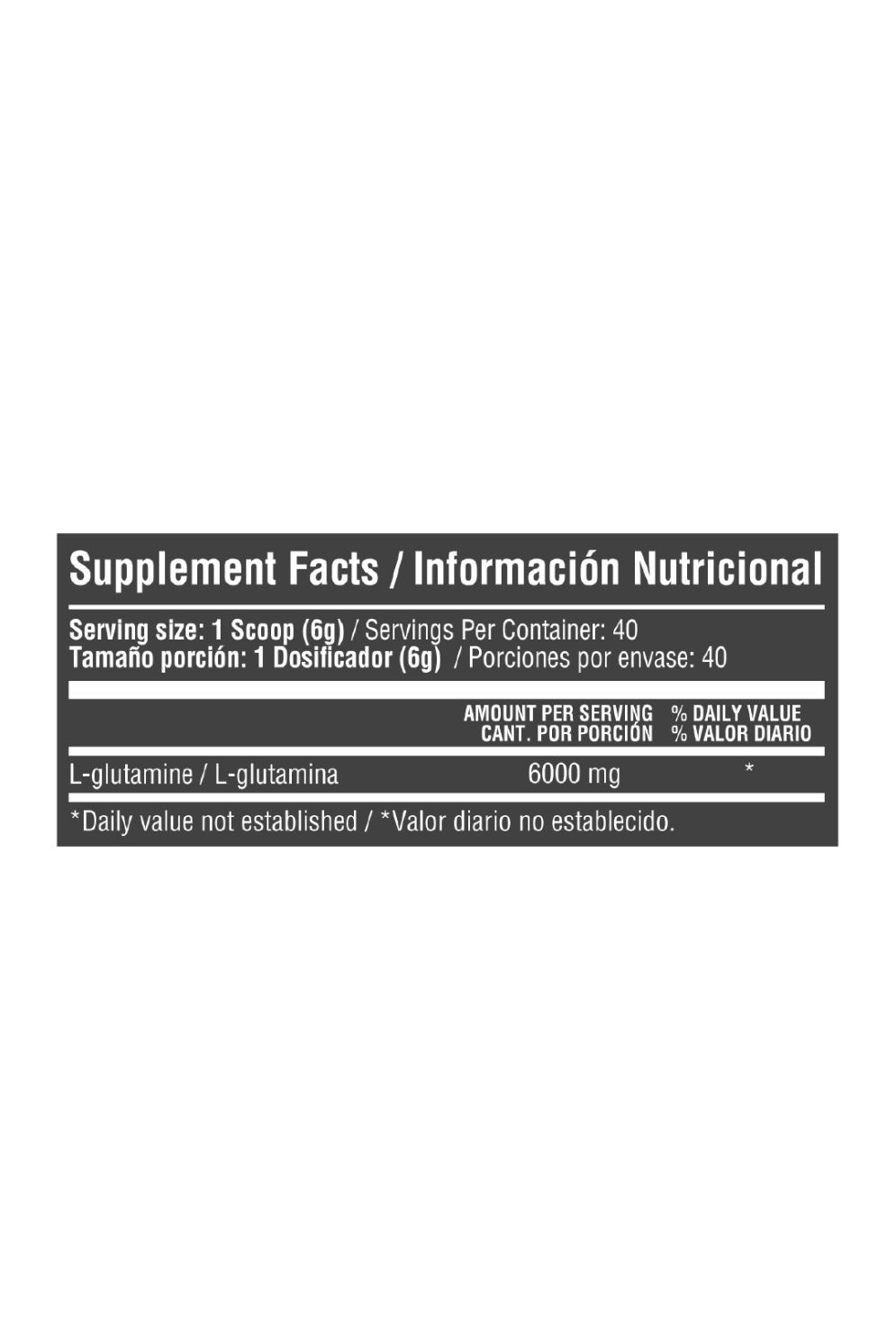 L-GLUTAMINE 6.000MG 240G -40 servicios