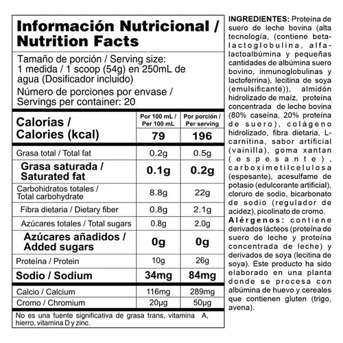 Bipro Lite - Proteína de suero de leche + Colágeno hidrolizado